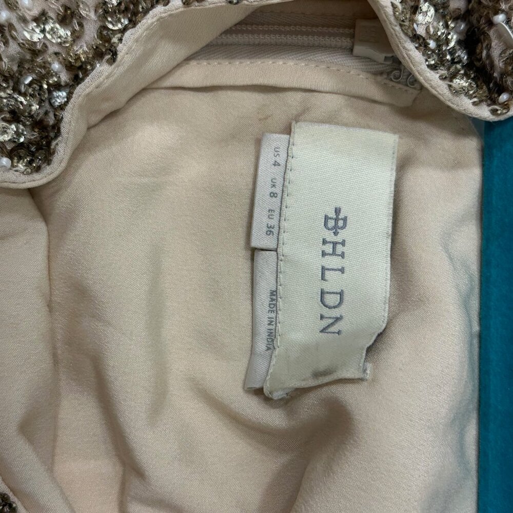 BHLDN Avery Maxi Dress, Oyster Champagne Color, Size 4 - Picture 9 of 11